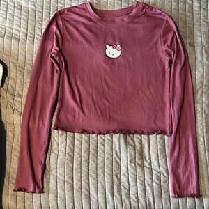 Hello Kitty Long Sleeve Crop Top